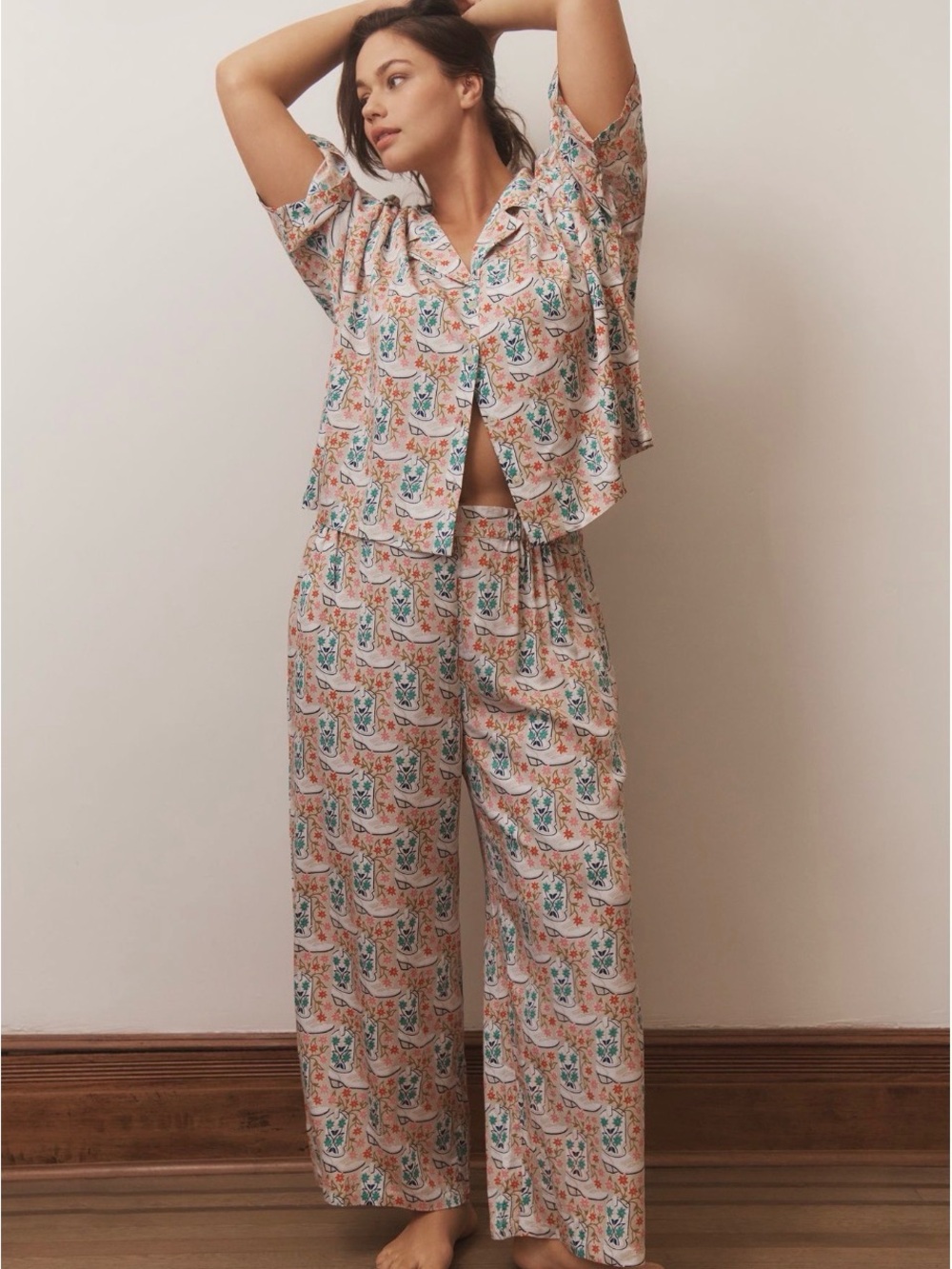 Anthropologie Printfresh Eco Satin Rhinestone Cowgirl set. XL EUC - Picture 4 of 9
